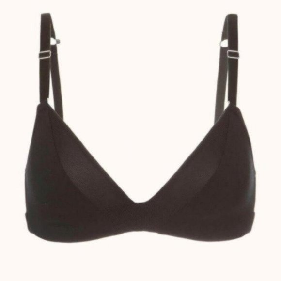 New Madewell LIVELY The All-Day Deep V No-Wire Bra Black - Picture 3 of 12